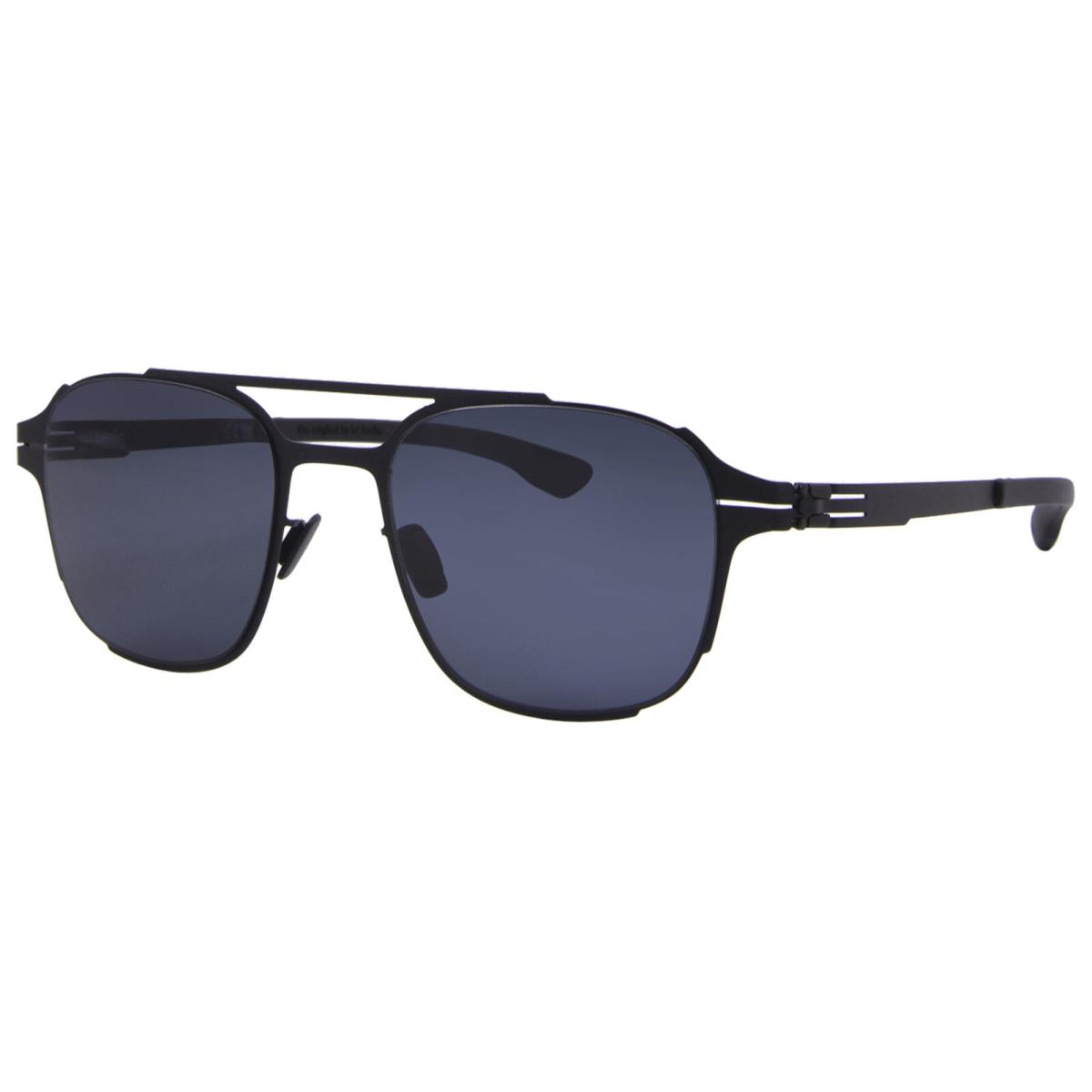 Ic Berlin Eden Sunglasses Men`s Black/grey Square Shape 52mm