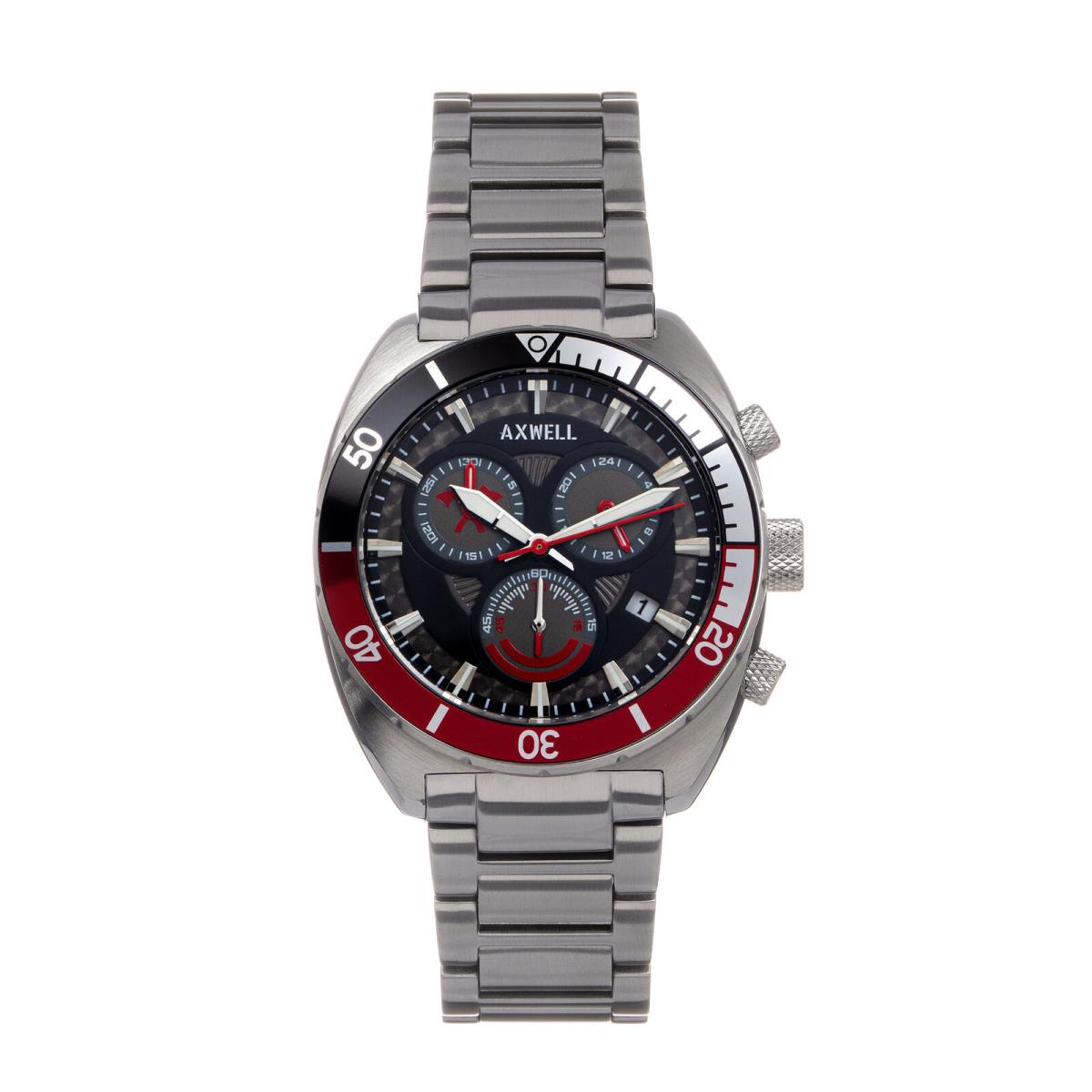 Axwell Minister Chronograph Bracelet Watch W/date - Black/red