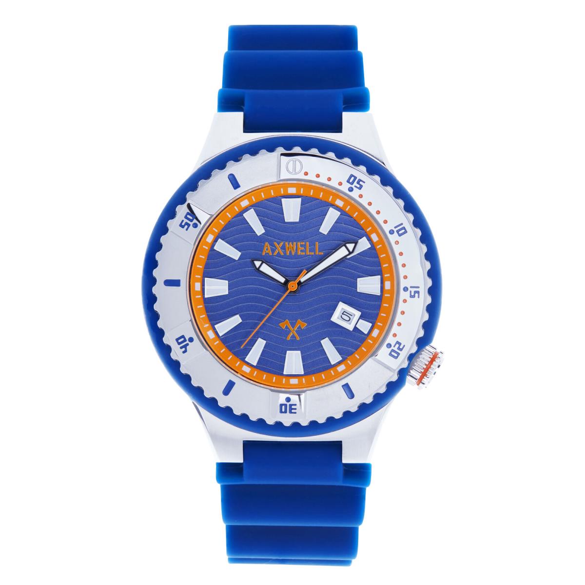 Axwell Summit Strap Watch W/date - Blue - Dial: Blue, Band: Blue, Bezel: Silver