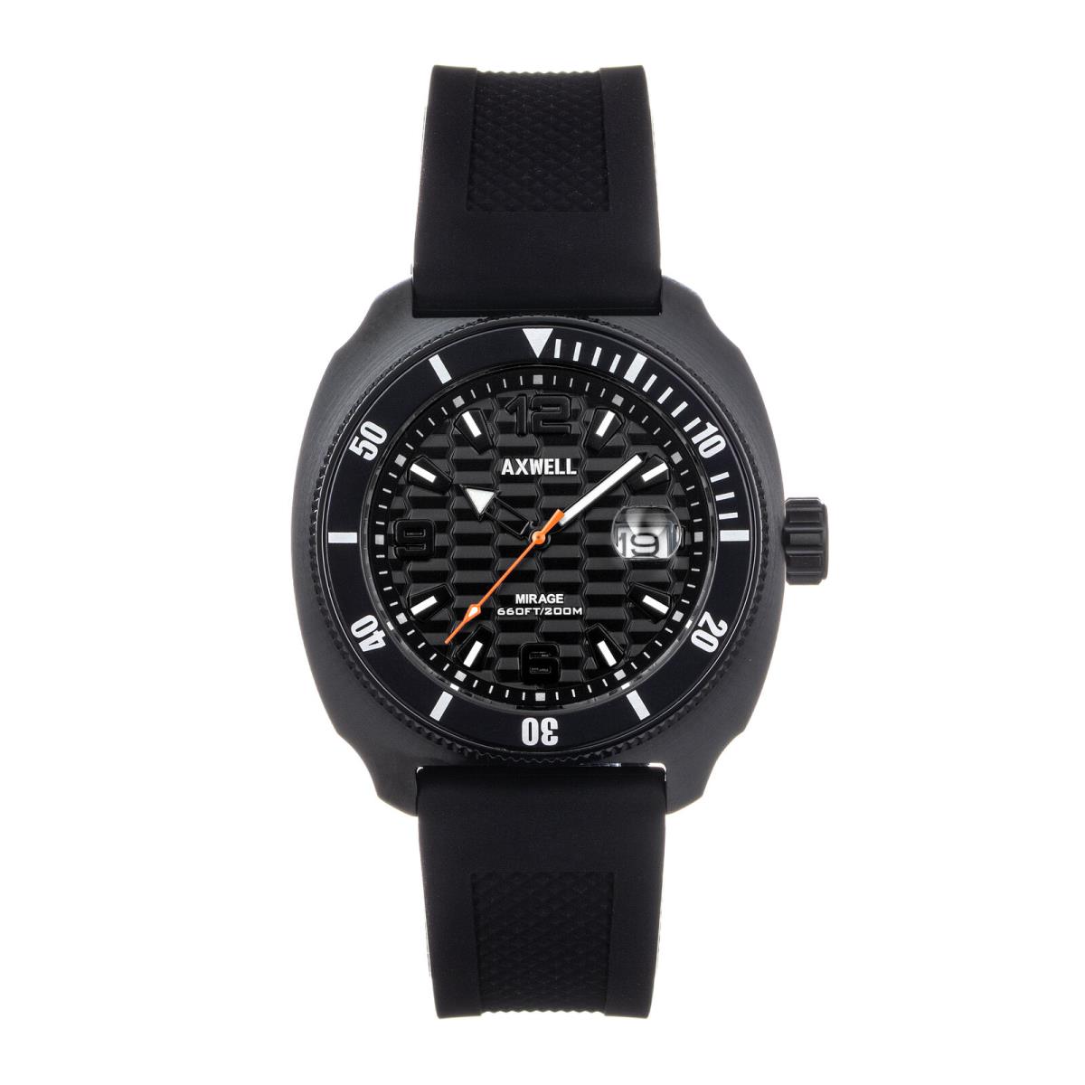 Axwell Mirage Strap Watch W/date - Black - Dial: Black, Band: Black, Bezel: Black