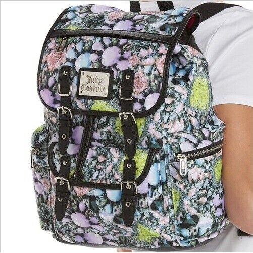 Juicy Couture Backpack Photoreal Floral Backpack Drawstring Zipper Bag Purse