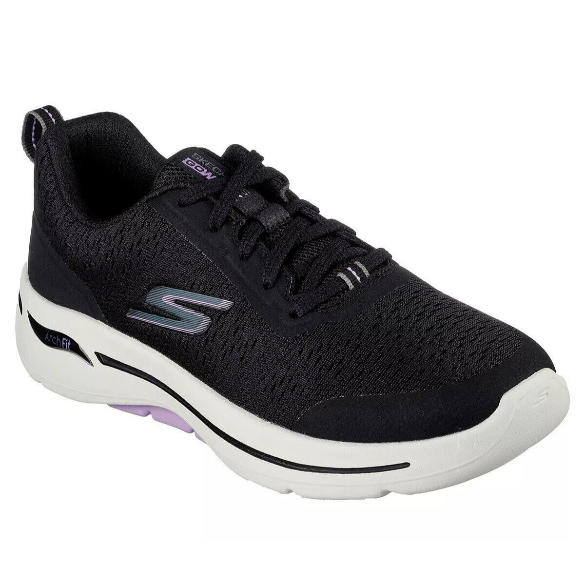 Skechers Women`s Go Walk Arch Fit - Uptown Summer Casual Sneakers Size 10 - Black