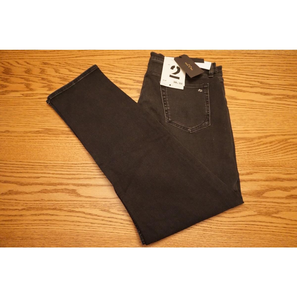 Men`s Rag Bone York Jeans Size 38 x 32 Slim Fit 2 Loopback Denim Black