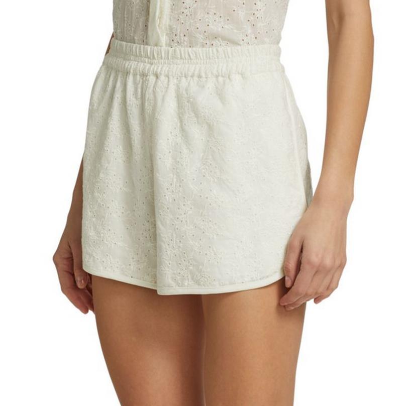 Rag Bone April Cotton Eyelet Embroidered Shorts White