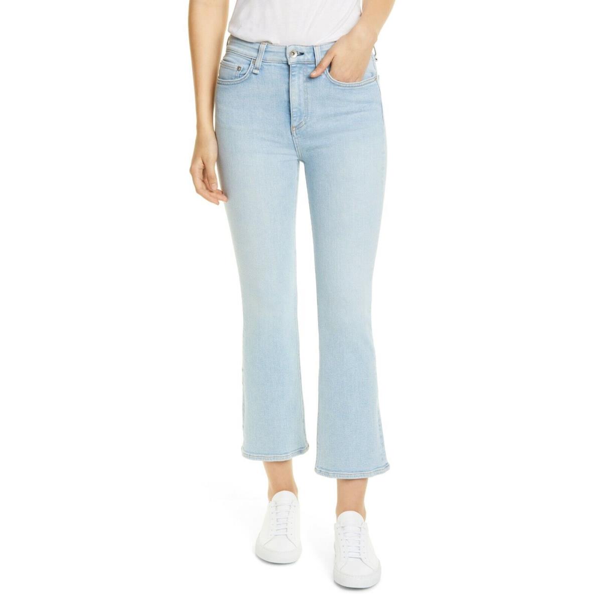 Rag Bone Nina High Rise Ankle Flare Jeans Sunset Light Blue Size 27