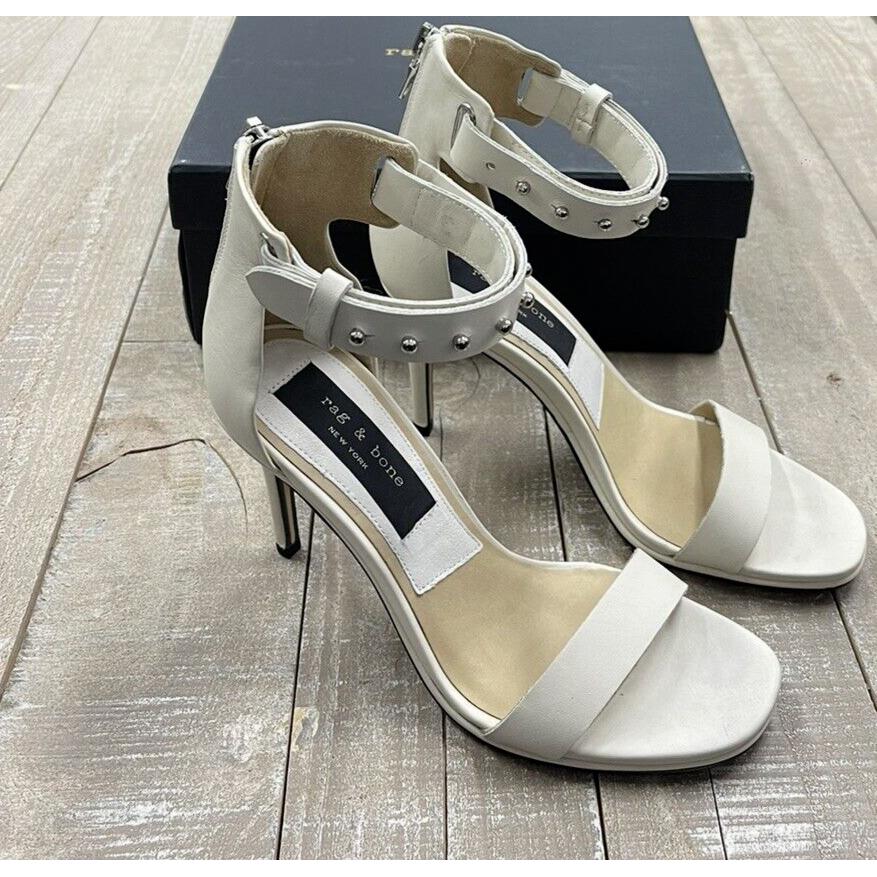 Rag Bone Tamira II Heel Leather Sandal In Ivory Size: 39.5 US 9.5