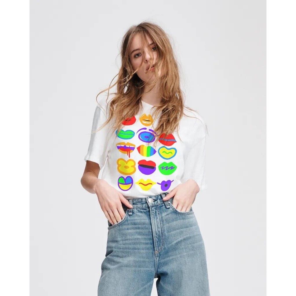 Rag Bone Limited Edition Unisex Pride Lips Tee Size: Small