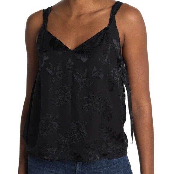 Rag Bone Colette Floral Print Silk Blend Black Cami Silhouette Size Small