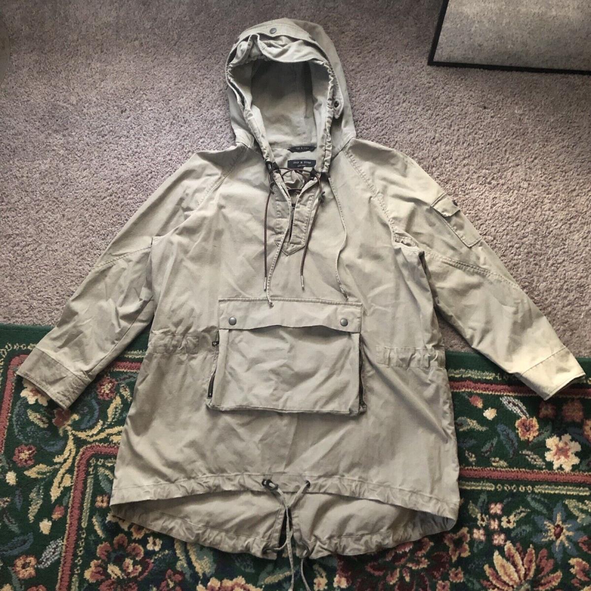 Rag Bone Jacket Size 8 Light Taupe Duke Anorak Pullover Hoodie Outdoor Hiking