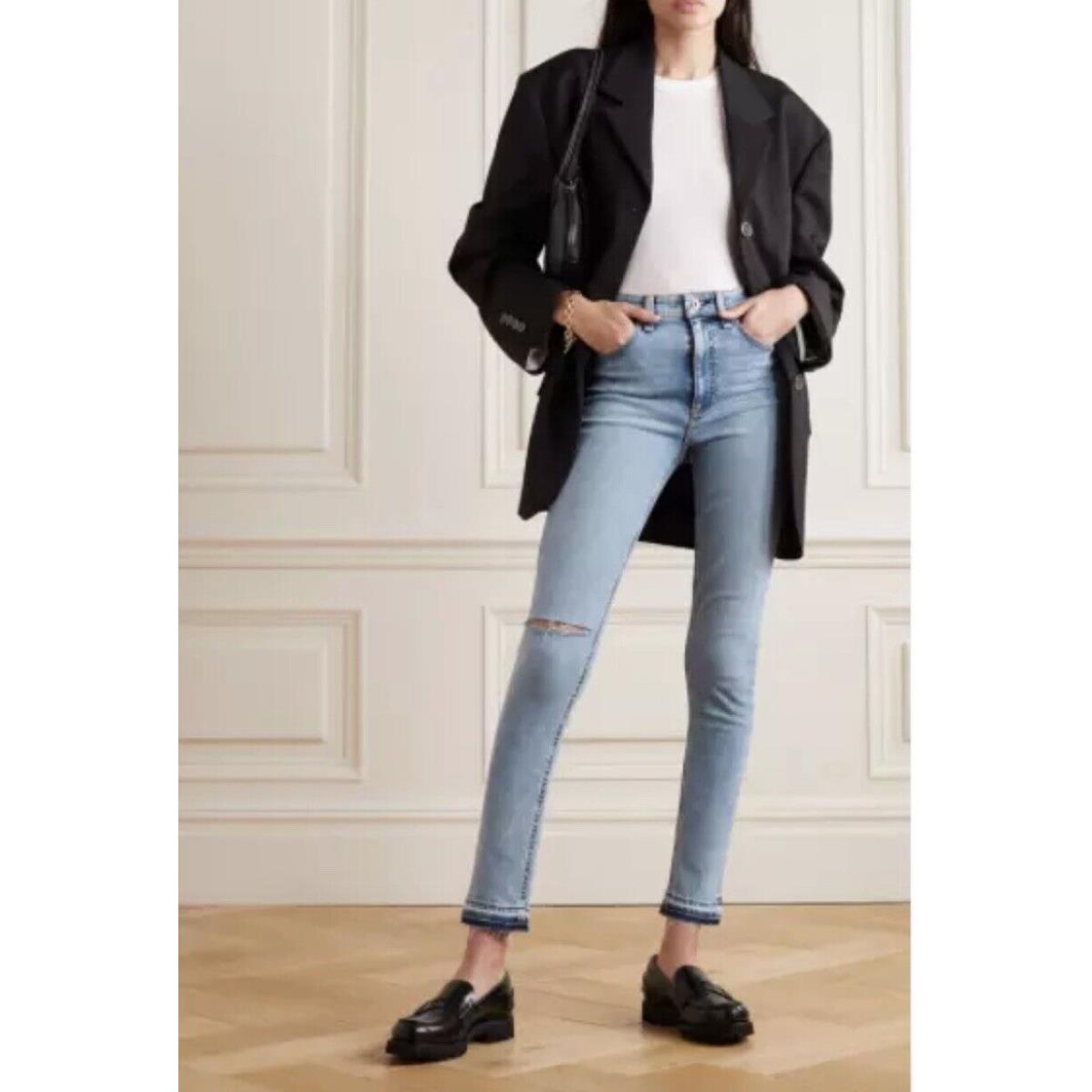 Rag Bone Nina High Rise Skinny Jeans Sz 28 Release Hem in Montrose - Medium to Light Washed Denim