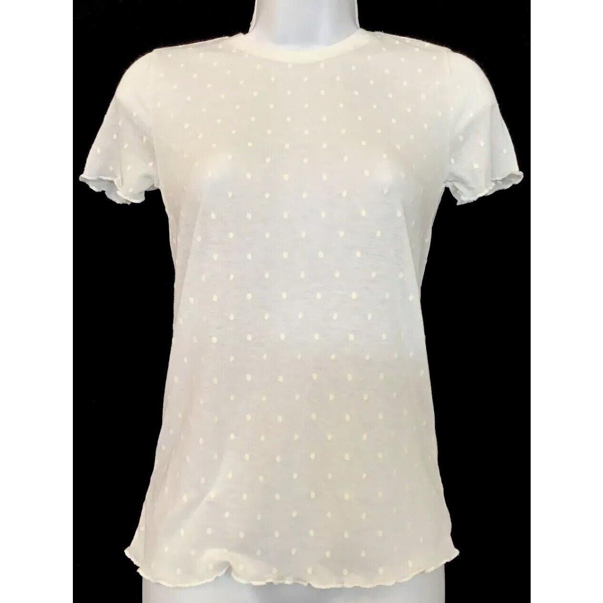 Rag and Bone T-shirt White Bre Swiss Dot Short Sleeves Size XS