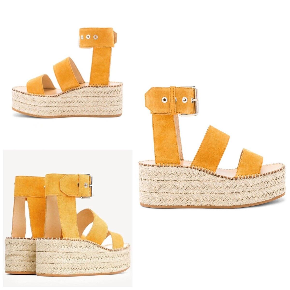 Rag Bone Tara Sandals Espadrilles In Marigold Suede Size: 35 US 5