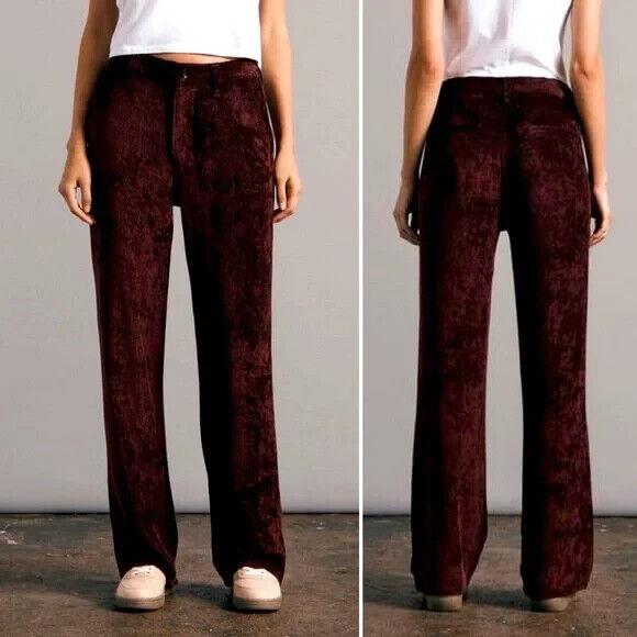 Rag Bone Womens Ellie Straight Cord Pants 26 Burgundy Corduroy 30 Inseam