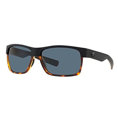 Costa Del Mar Half Moon Polarized Sunglasses Black Shiny Tort / 580P Gray