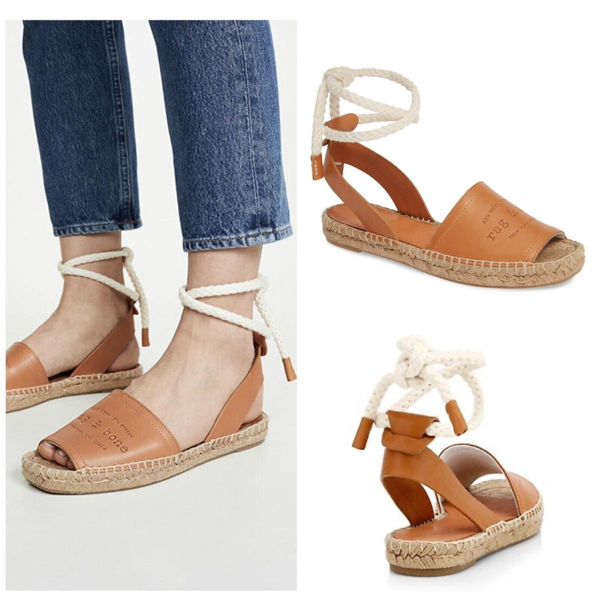 Rag Bone Estelle Logo Espadrille Sandal In Tan Size: 36 US 6