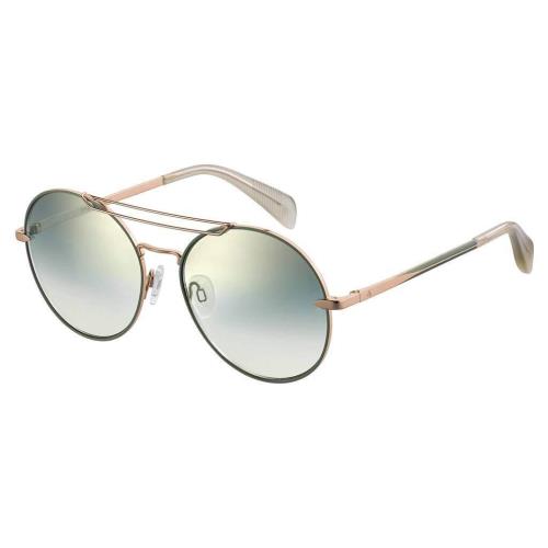 Rag Bone Round Designer Sunglasses RNB1011S Pefez Gold/green Silver Mirror 59 mm