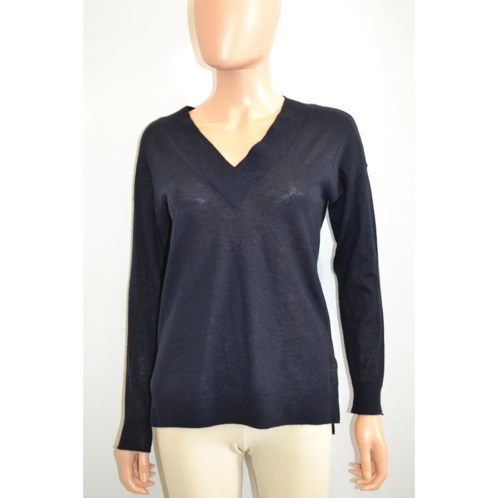 Rag Bone `peacoat` Cashmere `serena V Neck` Sweater Size Xxs