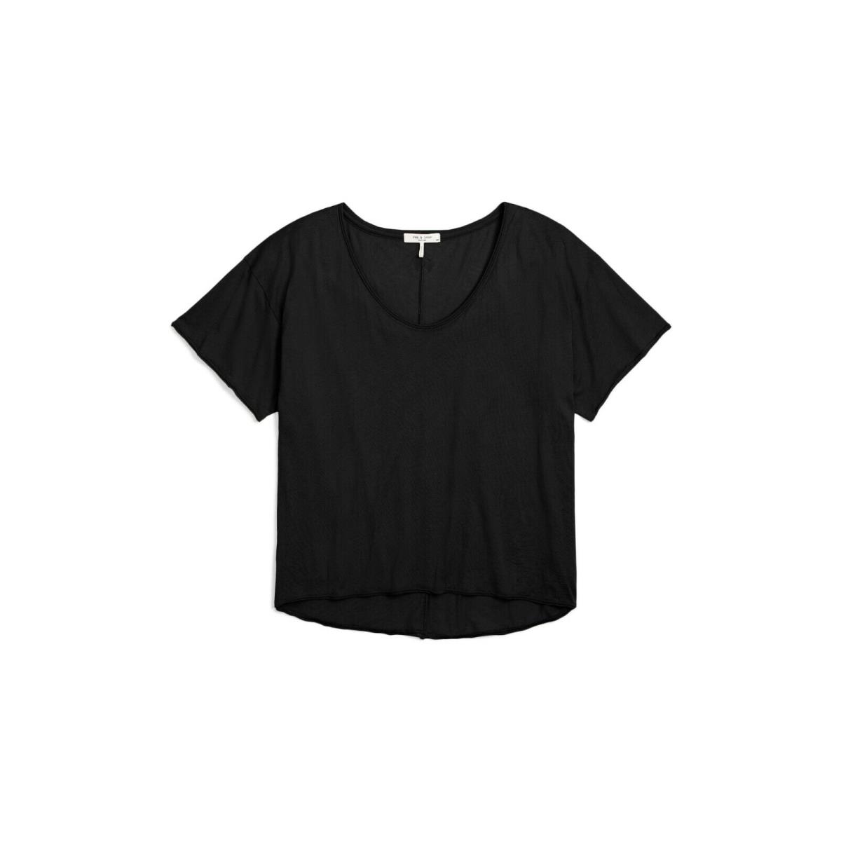 Rag Bone York Black Organic Pima Cotton The Gaia Breezy Tee T-shirt Top S