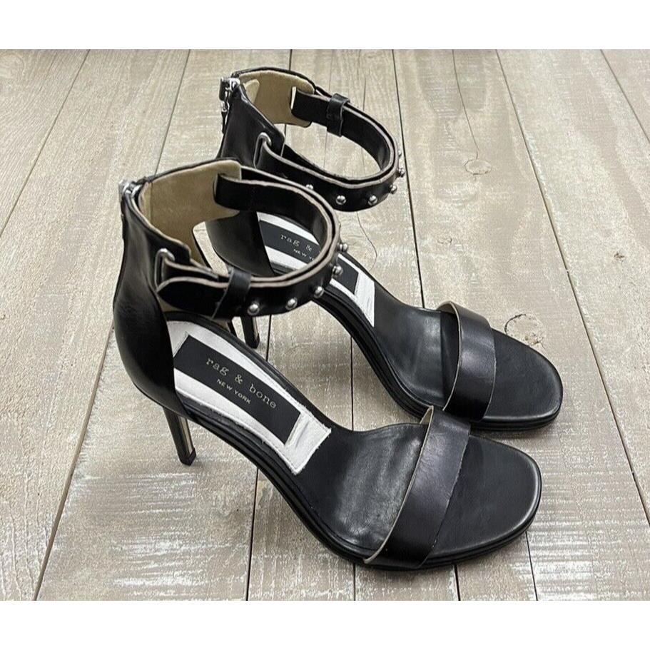 Rag Bone Tamira II Heel Leather Sandal In Black Size: 36.5 US 6.5