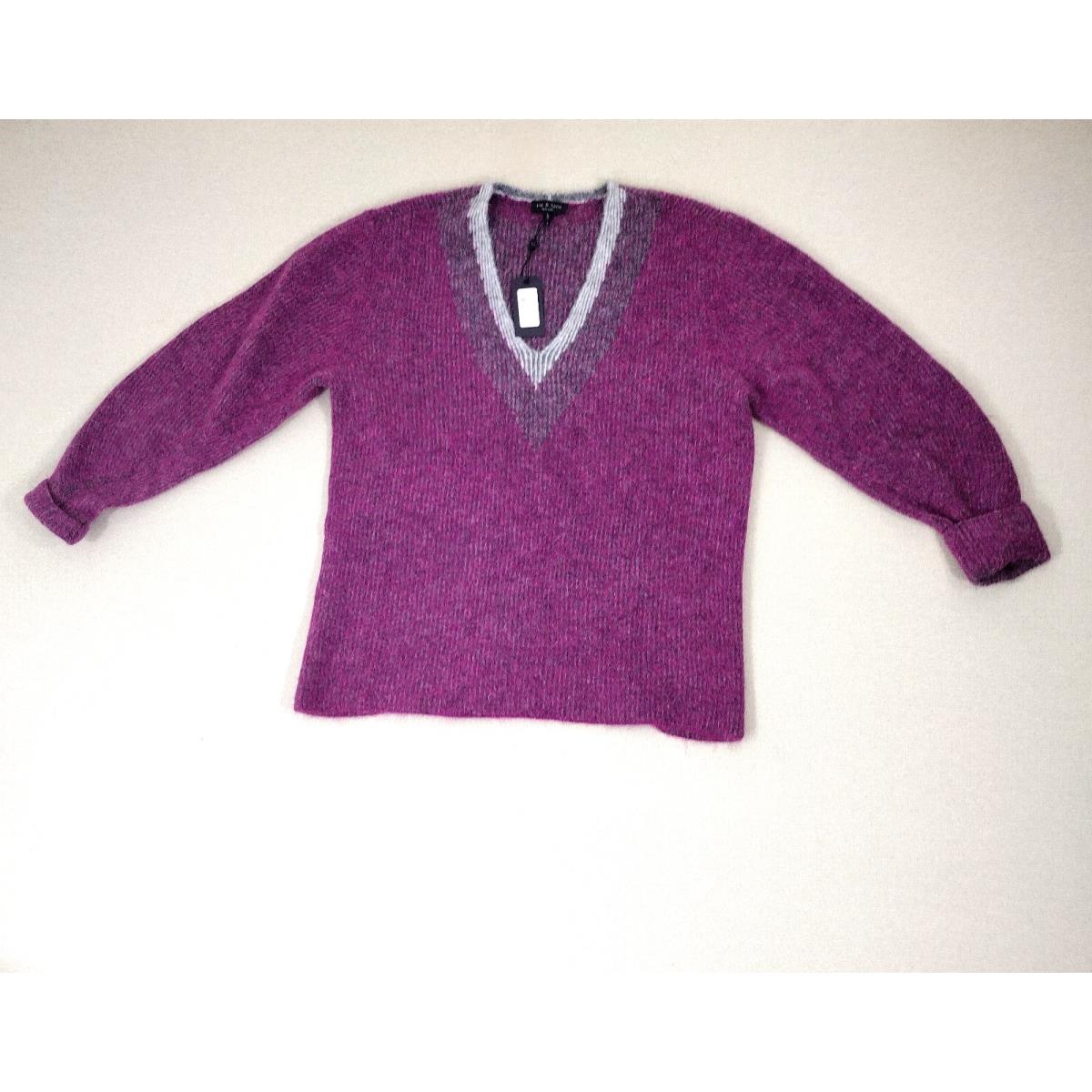 Rag Bone Women`s Large Magenta Jonie Sweater Wool Alpaca Blend