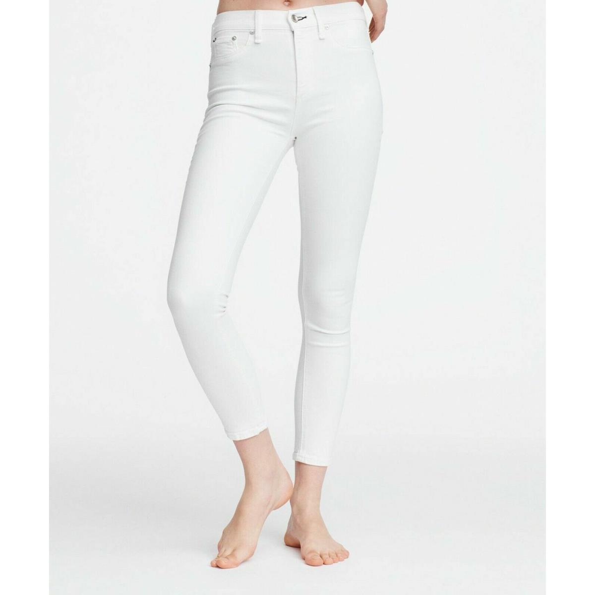 Rag Bone High Rise Skinny Ankle Jeans in Blanc White Size 23