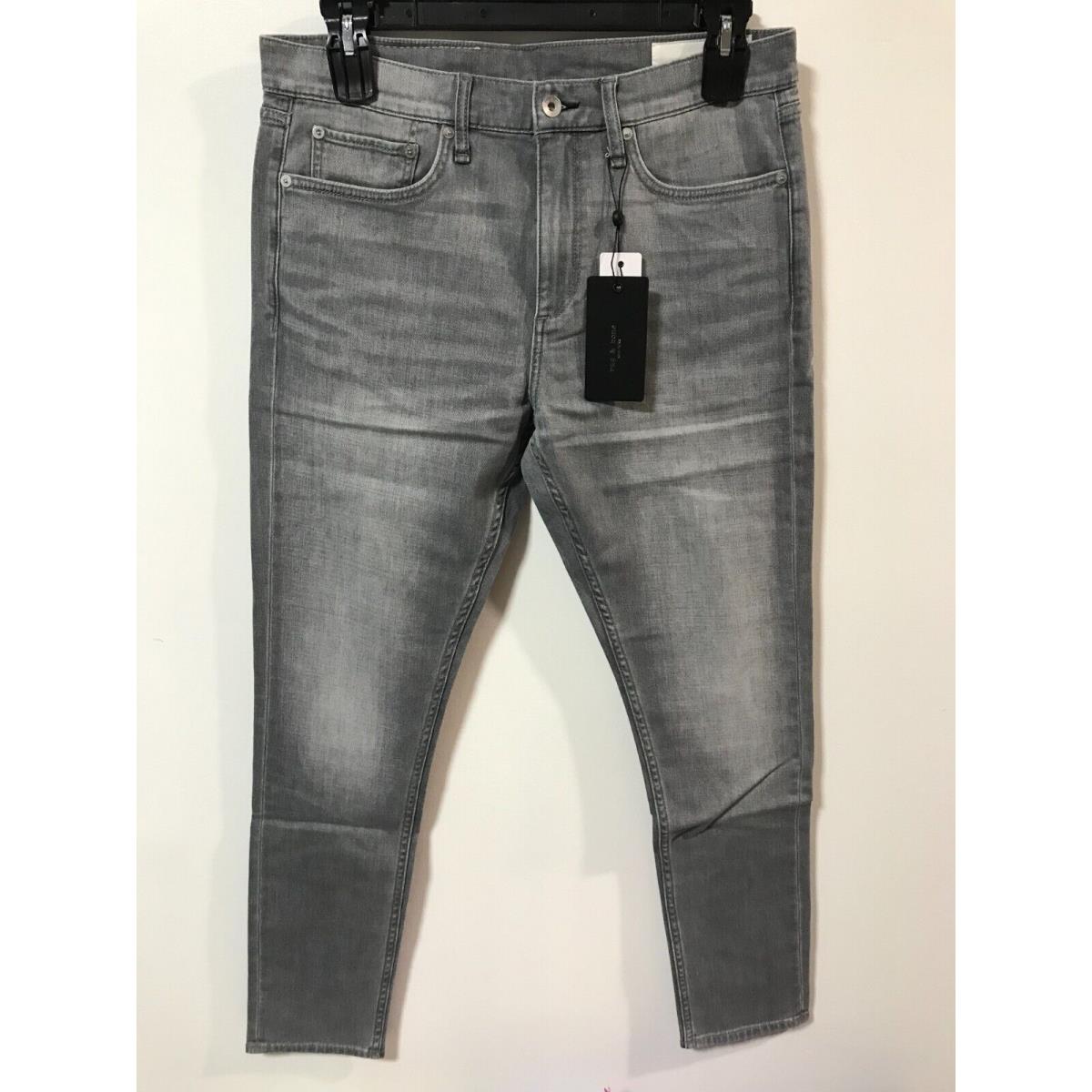 Rag Bone Men`s Size 34x32 Grey Fit 1 Aero Stretch Skinny Jeans