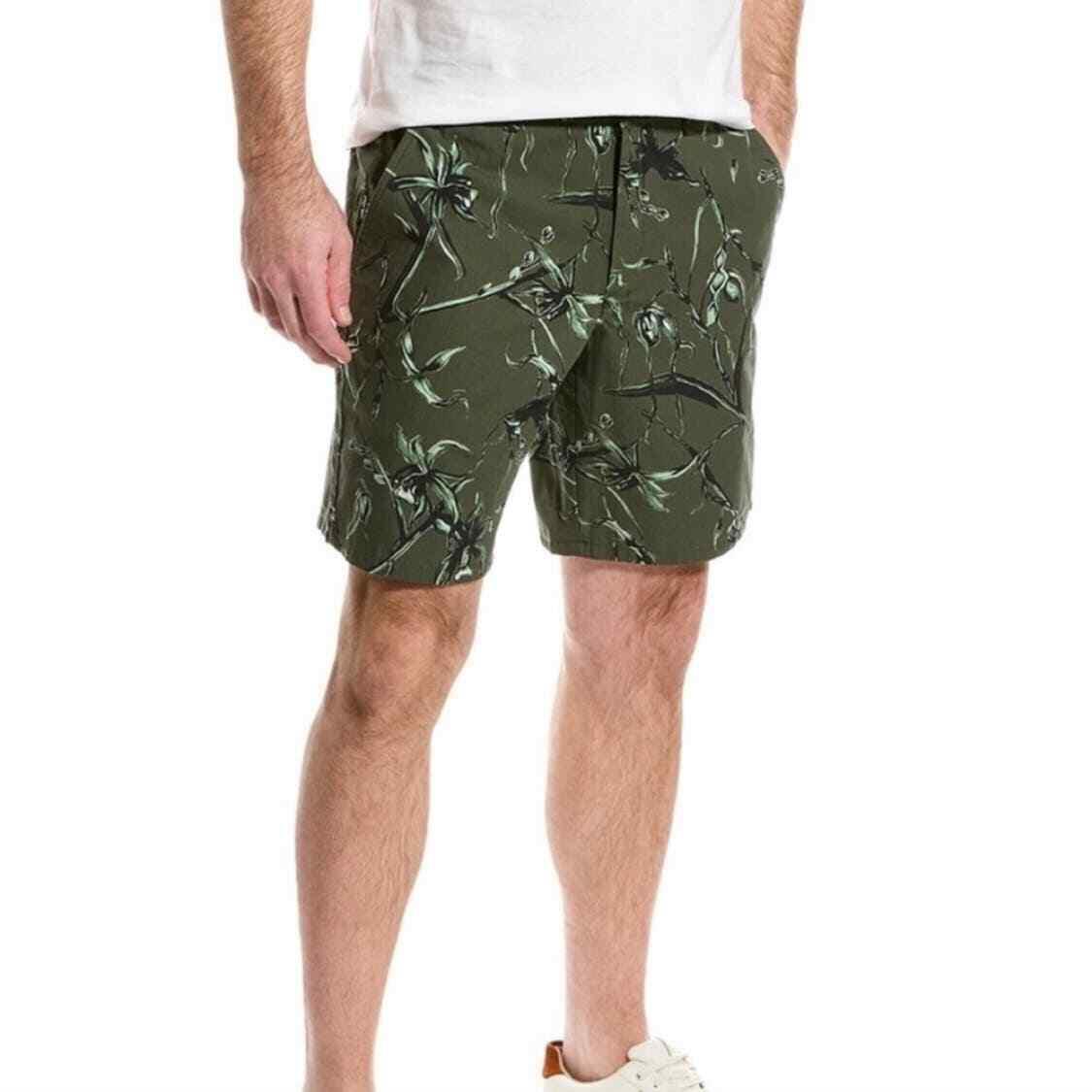 Rag and Bone Perry Shorts Mens 30 Army Floral Print Green Casual Hawaiian