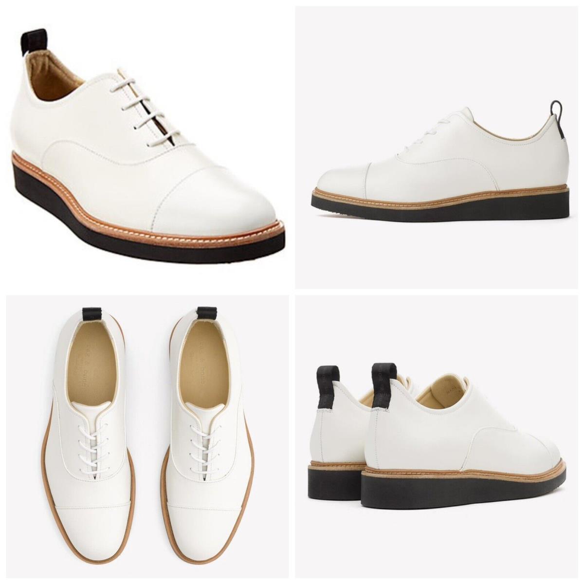 Rag Bone Men`s Liam Leather Oxford Shoes In White Size: 42 US 9