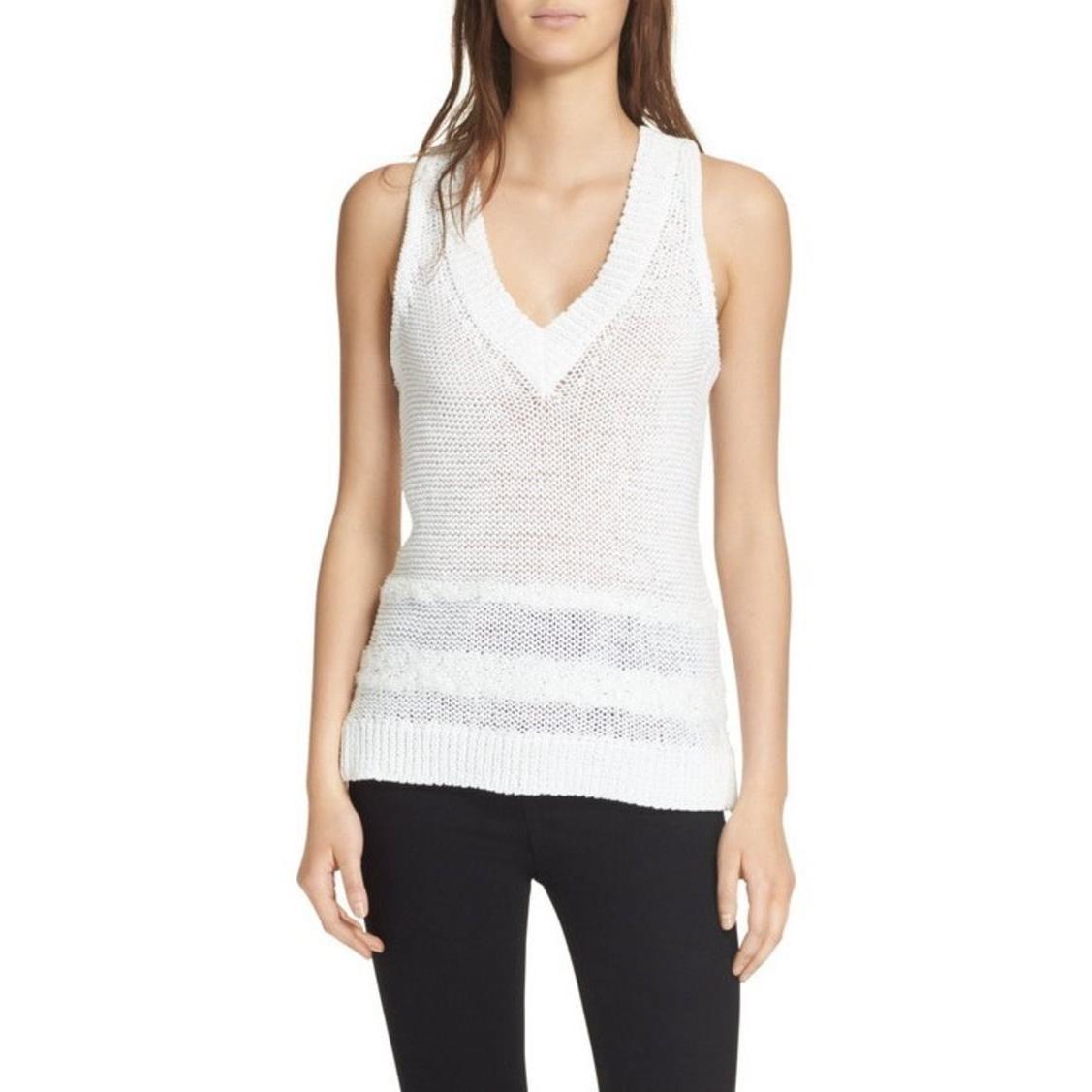 Rag and Bone Dina Halter White Cotton Vest Top Size S/p