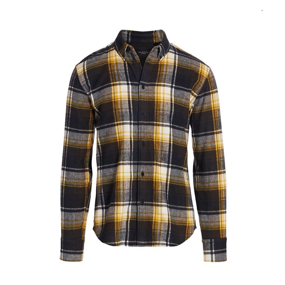 Rag Bone Fit 2 Plaid Tomlin Black Yellow Size: Small