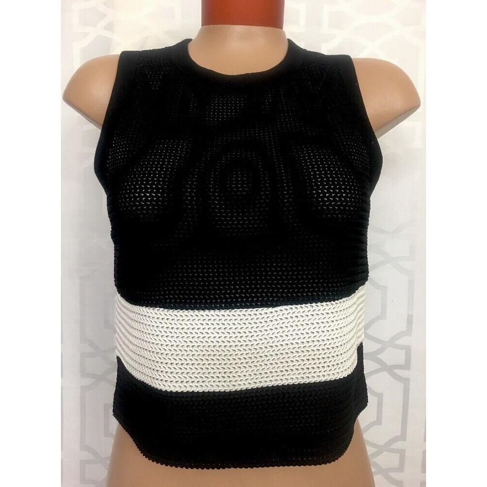 Rag and Bone Valerie Tank Sleeveless Black :white Knit Crop Size Xs