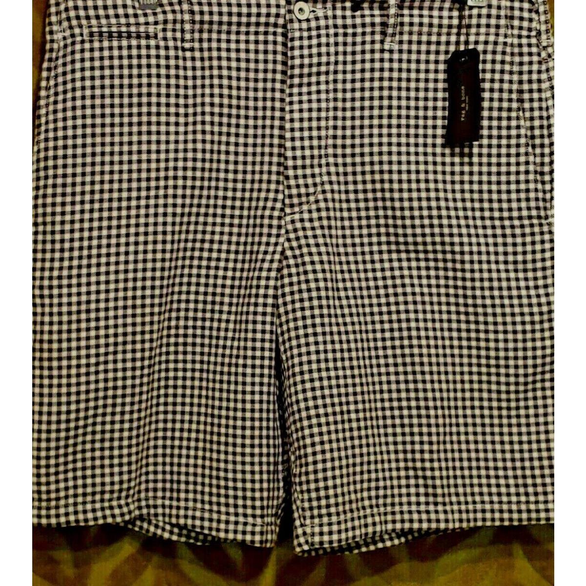 Men`s Rag Bone Navi Gingham Base Shorts Size 29 Compare