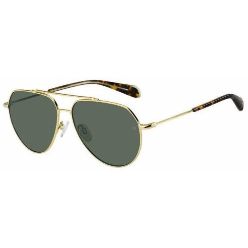 Rag Bone RNB5030/G/S 006J Unisex Gold-tone Sunglasses Green Lens