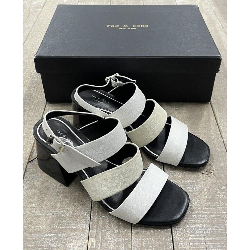 Rag Bone Reese Heel Sandal In White Size: 36.5 US 6.5