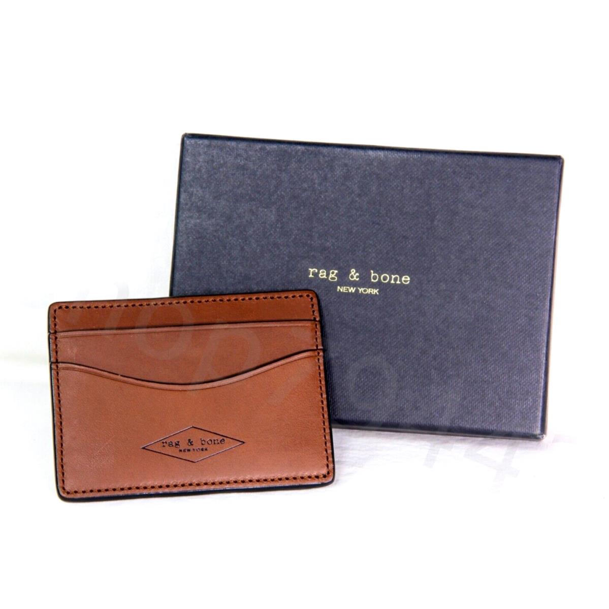 Rag Bone York Brown Combo Card Case M285163BE Leather Wallet