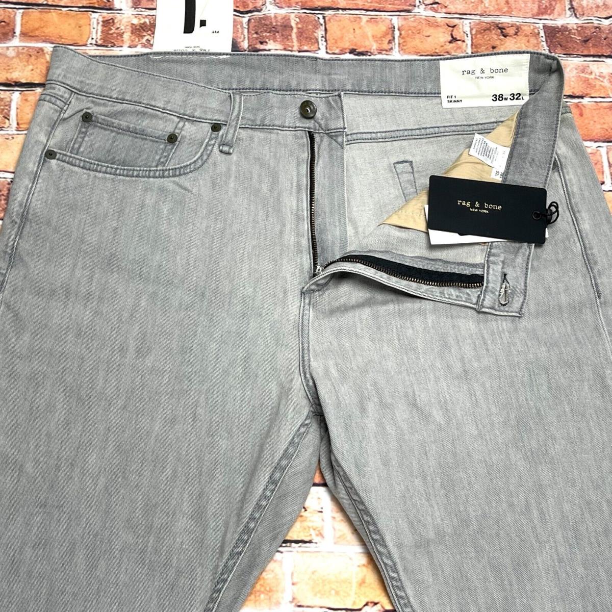 Rag Bone Fit 1 Aero Stretch Vintage Grey Skinny Mens Jeans Size 38x32