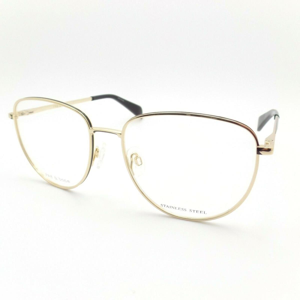 Rag Bone Rnb 7017 J5G Gold Black 56 Eyeglass Frame