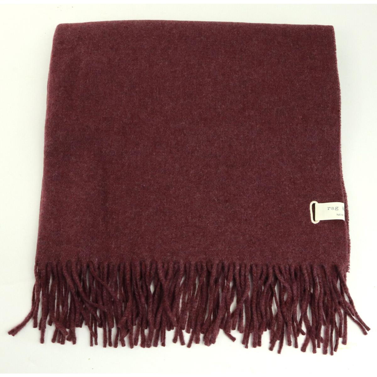 Womens Rag Bone Classic Wool Fringed Scarf Wrap Shawl One Size