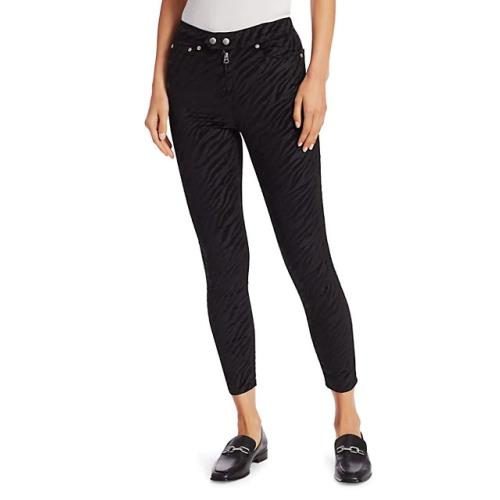 Rag Bone Black Women`s Nina Zebra-stripe Skinny Ankle Jeans US 26