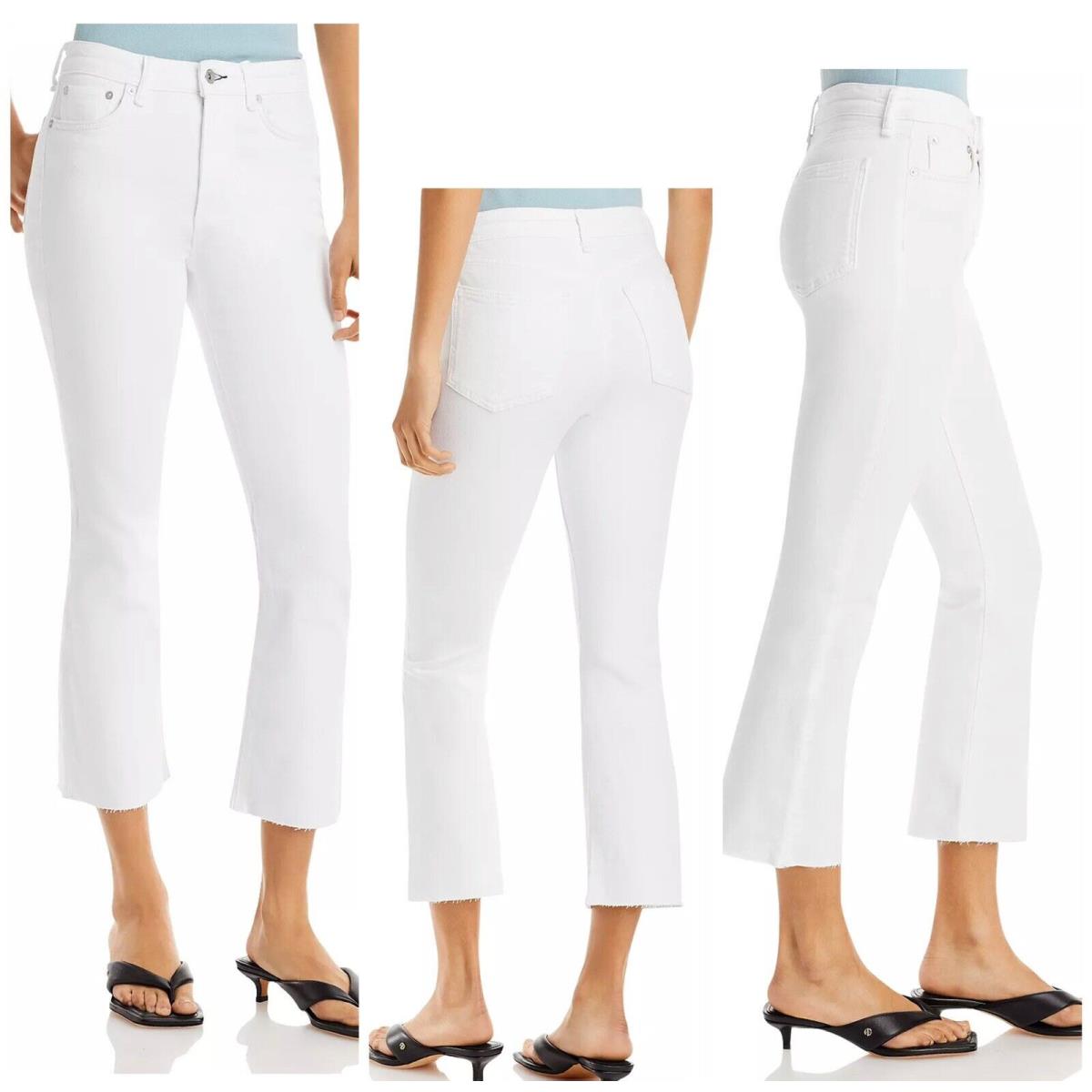 Rag Bone Nina High Rise Ankle Flare Jeans In White Size: 31