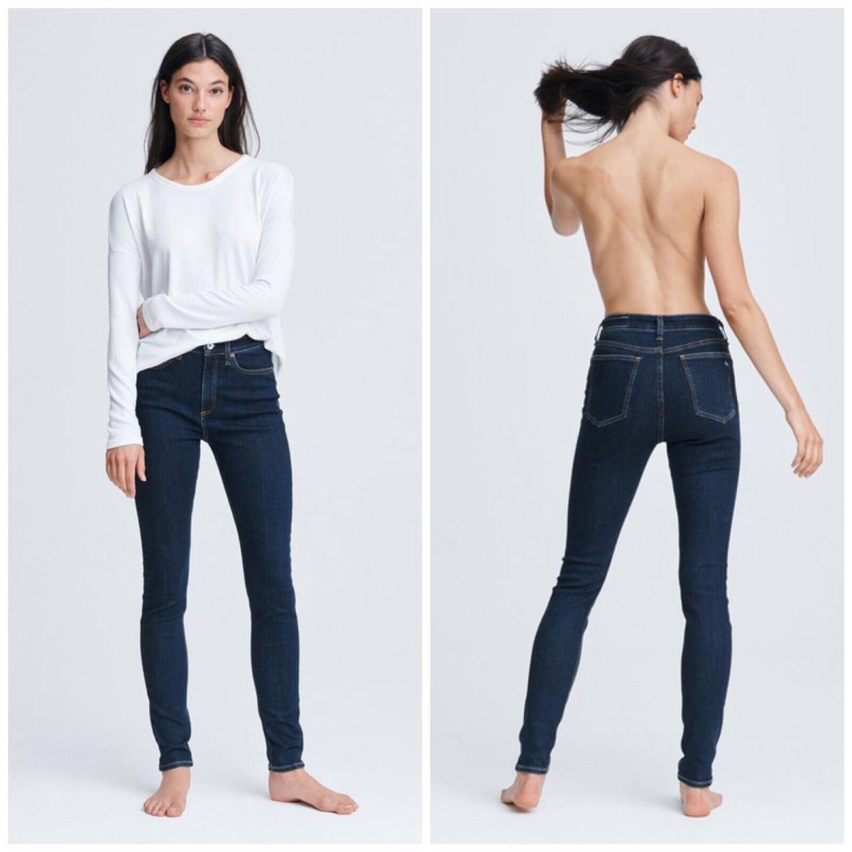 Rag Bone Nina High Rise Skinny Jeans In Marine Blue Size: 24