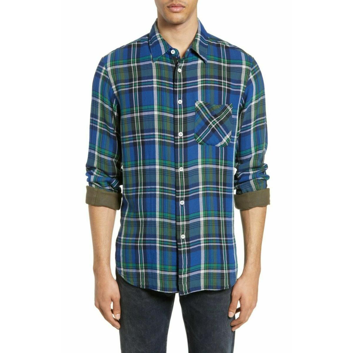 Rag Bone Fit 3 Beach Plaid Shirt in Blue Multi S/p