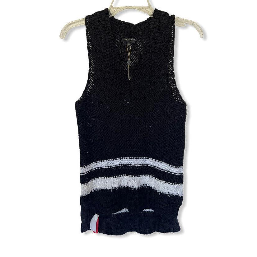 Rag Bone Vest Size S Black/white Dina Halter