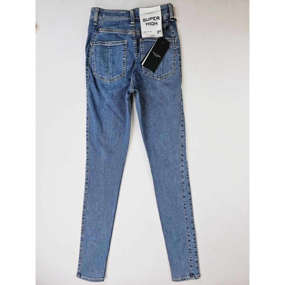 Rag Bone Size 24X30 Women`s Jane Super High Rise Skinny Leg Blue Denim Jeans