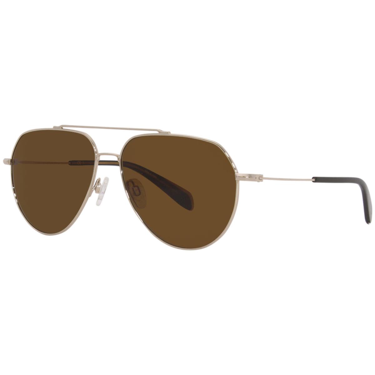 Rag Bone RNB5030/G/S 3YG70 Sunglasses Men`s Light Gold/brown Lenses Pilot 60mm - Frame: Gold, Lens: Brown