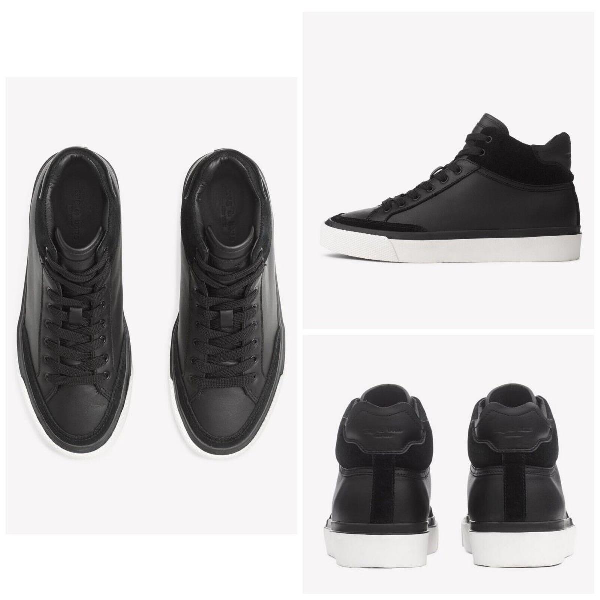 Rag Bone RB Army High Sneakers In Black Leather Size: 37 US 7