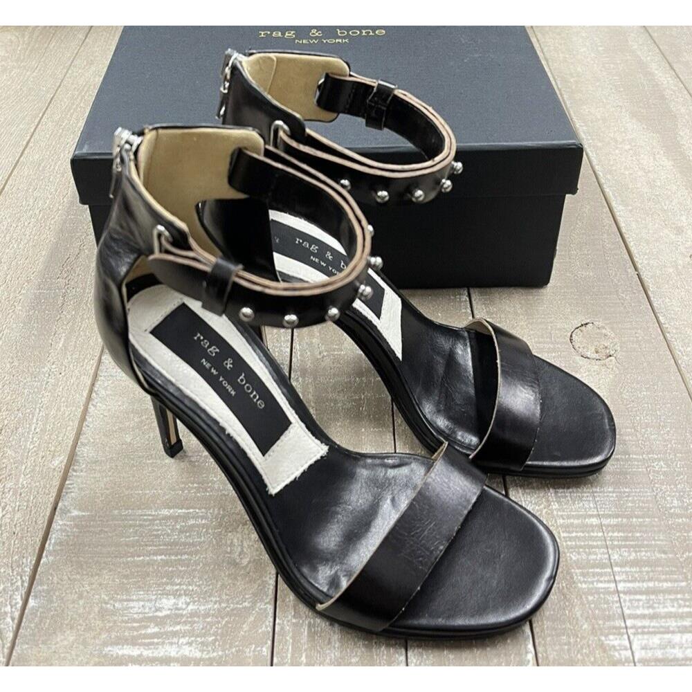 Rag Bone Tamira II Heel Leather Sandal In Black Size: 35 US 5