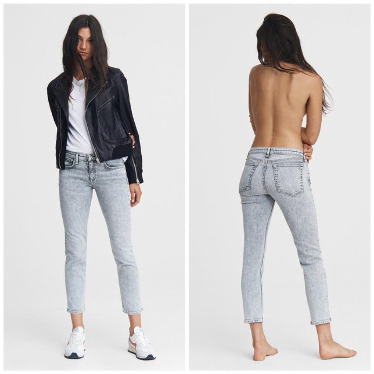 Rag Bone Dre Low Rise Ankle Slim Boyfriend Jeans In Acid Size:34