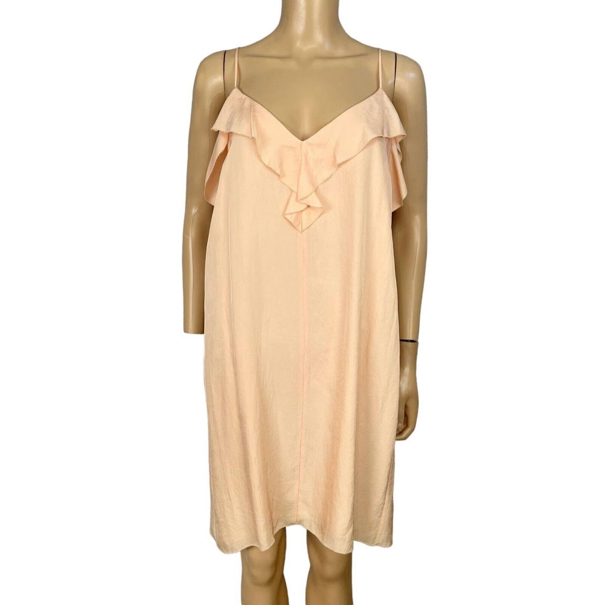 Rag and Bone Womens Orchard Slip Dress Peach Pink Ruffle Sleeveless Size 10