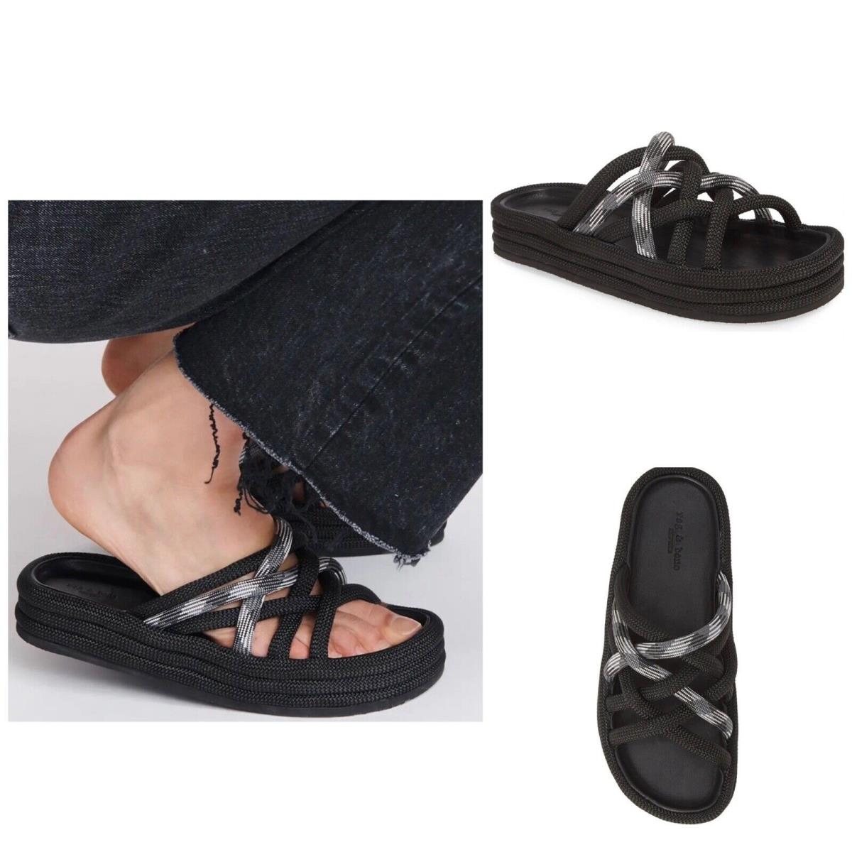 Rag Bone Kris Slip On Strappy Sandal In Black Size: 36 US 6